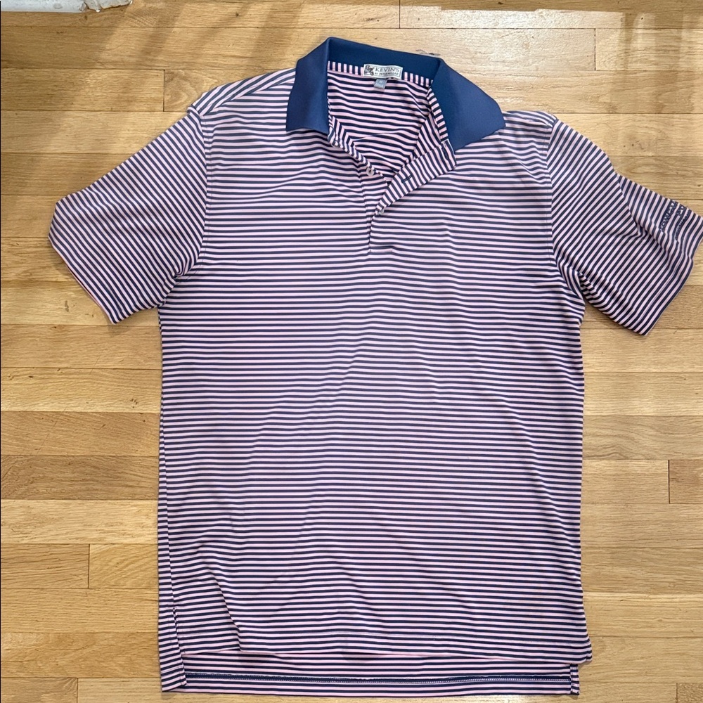 Peter Millar Blue and White Striped Polo